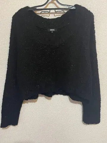 OZOC 블랙 라메 믹스 니트 스웨터 38