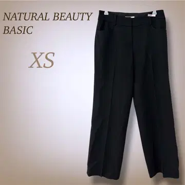 내추럴 뷰티 베이직 슬랙스 울 팬츠 심플 블랙