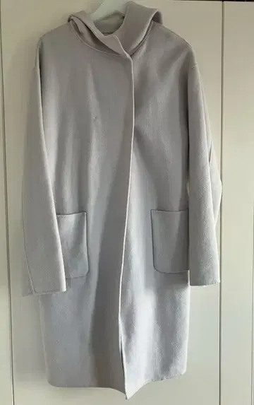 Spick & Span 더블 페이스 후드 코트 핑크 베이지