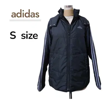 adidas 3 스트라이프 패딩 자켓 S 사이즈 블랙