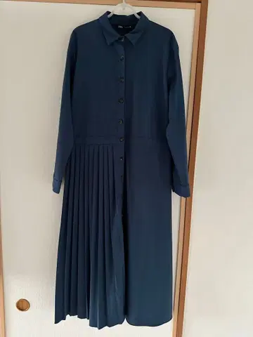 ZARA 파랑 플리츠 롱 원피스 새상품
