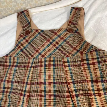 호코모모라 체크 무늬 점퍼 스커트