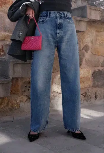 Straight Wide Denim Pants