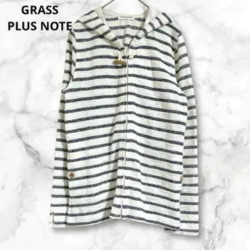 후드 부착 후드티 M 보더 무늬 긴팔 얇은 소재 코튼 혼방 심플 겉옷