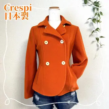 컨디션 최상 Crespi 크레스피 P 코트 울 90% 헤링본 일본제