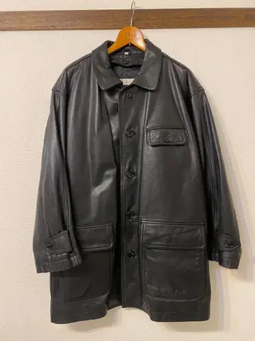 90s GianCarlo 소가죽 레더 카 코트