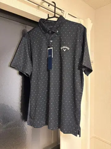 캘러웨이 네이비 도트 무늬 반팔 셔츠 LL 사이즈