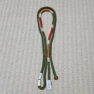 실크 편직 허리띠 그린 컬러 오렌지