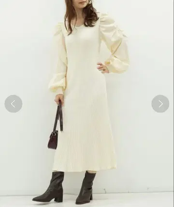 archives 파워숄더 리브 니트 원피스