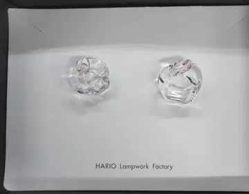 HARIO 클리어 유리 라운드형 귀걸이