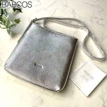 [미사용 새상품] BARCOS 가죽 숄더백 실버 발코스