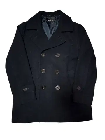 네이비 더블 브레스트 피 코트 M 사이즈