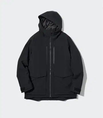 유니클로 하이브리드 다운 파카 3D 컷 블랙 L 사이즈