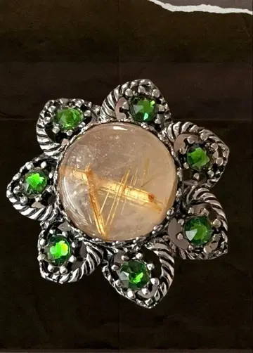 히로밍님 영국제 루틸 쿼츠 빈티지 브로치 2