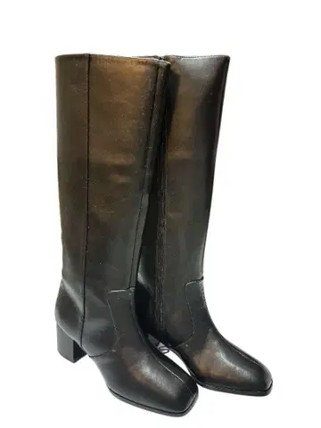 블랙 롱 부츠 L 사이즈 중간 힐