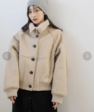 로리즈팜 무스탕 보아 블루종