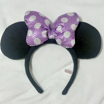 미니 머리띠 리본 보라색