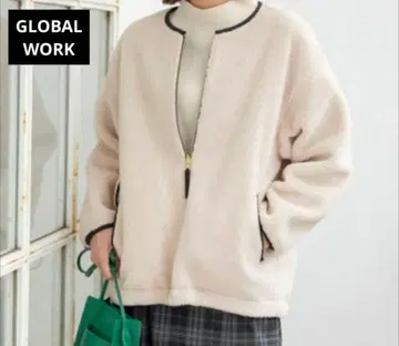 [ 새상품급 ] GLOBAL WORK 리버서블 보아 블루종 M 사이즈