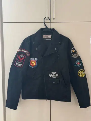 초레어 AVIREX 라이더 자켓 와펜 자수 바이크 남성용