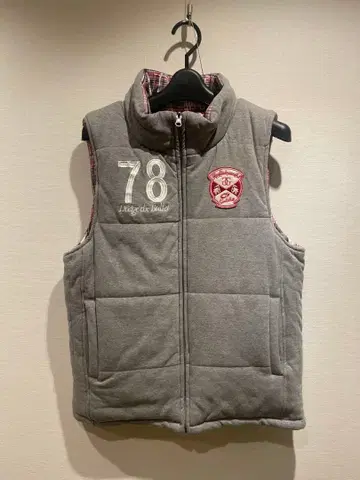 남성용 베스트 그레이 체크 무늬 GOTCHA 리버서블