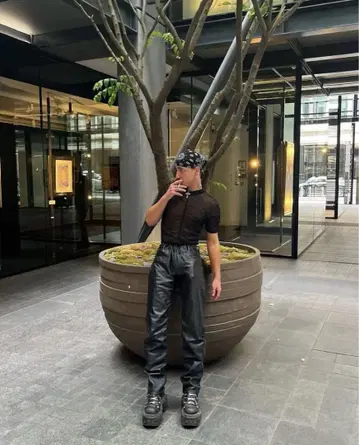 뉴 록 블랙 가죽 부츠