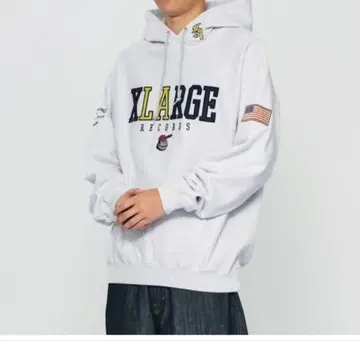 XLARGE 후드 맨투맨 라이트 그레이