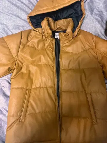 새상품급 코트 후드 부착 다운 자켓 패딩 자켓 남성용 브라운