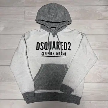 디스퀘어드 후드티 후디 M 기모 그레이 화이트