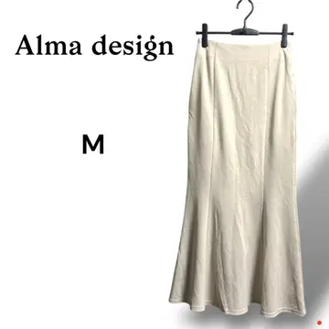 새상품급 알마 디자인 롱 스커트 M 베이지 플레어 깔끔한 캐주얼