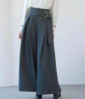 와이드 장식 벨트 와이드 슬랙스 팬츠