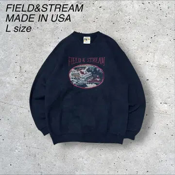 구제 의류 USA FIELD&STREAM 필드앤스트림 맨투맨 흑먹색 자수