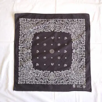 80s 90s USA제 빈티지 PARIS 반다나 블랙 BN04