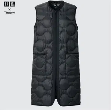 유니클로 x 띠어리 울트라 라이트 다운 롱 베스트 S 블랙 경량