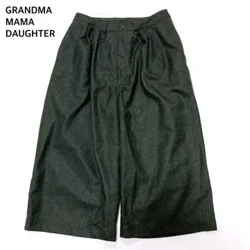[새상품급] 그랑마마도터 울 턱 팬츠 하프 팬츠 와이드