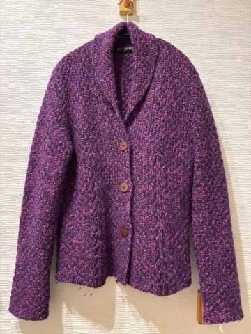 enjour 보라색 버튼 니트