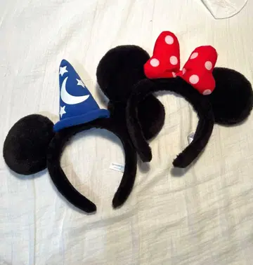 미니 마우스 미키 마우스 귀 포함 머리띠 2세트
