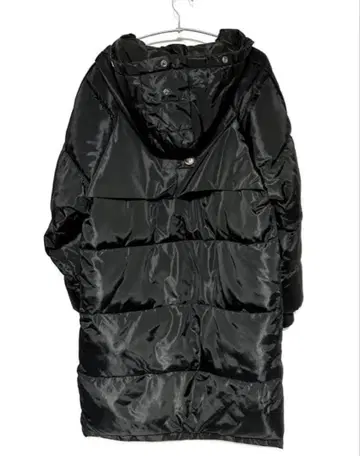 블랙 롱 다운 자켓 후드 부착 블랙 코트 여성용 복슬복슬