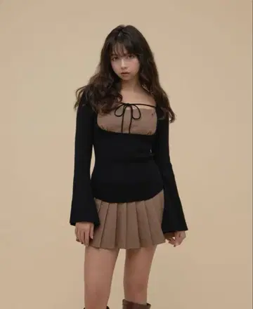 ANDMary Gisele 니트 세트 브라운 m