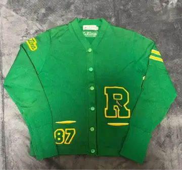 50s VINTAGE 레터드 가디건 체인 스티치