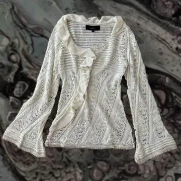 OZOC 프릴 달린 아이보리 니트 38