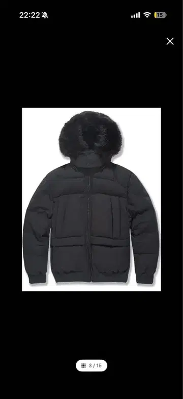 Jordan Craig 다운 자켓 퍼 블랙