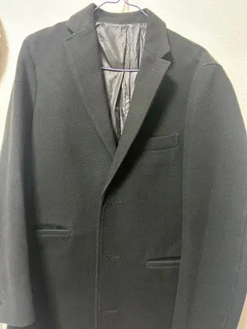 BEAMS 블랙 체스터 코트 S