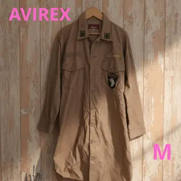 인기 AVIREX 빅 실루엣 긴팔 셔츠 원피스 밀리터리