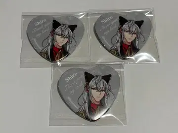악마 집사와 검은 고양이 아쿠네코 난자타운 하트형 캔뱃지 시로 캔뱃지