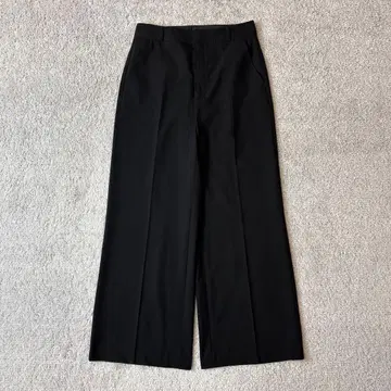 지유 와이드 팬츠 센터라인 블랙 블랙 사이드 포켓 M