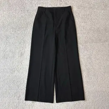 지유 와이드 팬츠 센터라인 블랙 블랙 사이드 포켓 M