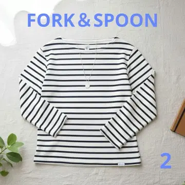 새상품급 FORK&SPOON 보더 티셔츠 화이트 M 어반 리서치