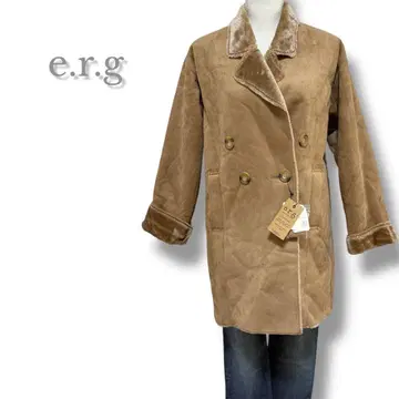 새상품 e.r.g. 이알지 무스탕 코트 M 캐러멜 컬러