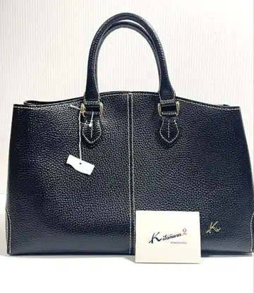 A150-3 미사용 키타무라 소가죽 핸드백 대용량