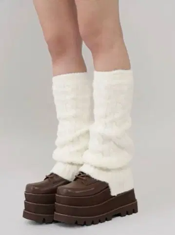 다리치 루즈 리브 니트 레그 워머